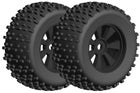 Team Corally Off-Road 1:8 Monster Truck Tires Gripper Glued on Black Rims - (2)