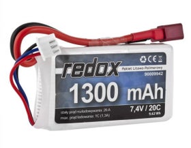 Redox 1300 mAh 7,4V 20C - LiPo pack - Deans