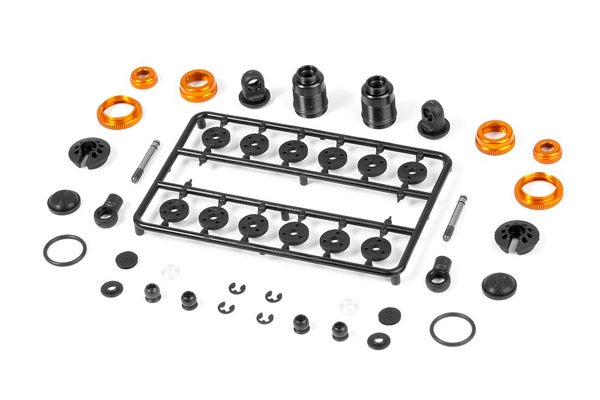 Xray T4 Aluminum Shock Absorber Set (Orange) (2)