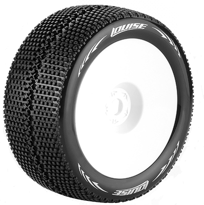 Louise T-Turbo 1:8 Truggy Tires - 0 Offset White Rim - Soft (2)
